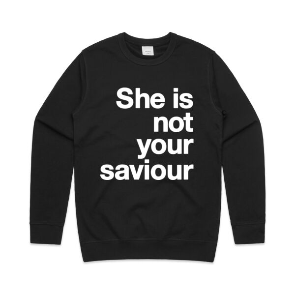 She is not your saviour - Mens Premium Crew Thumbnail