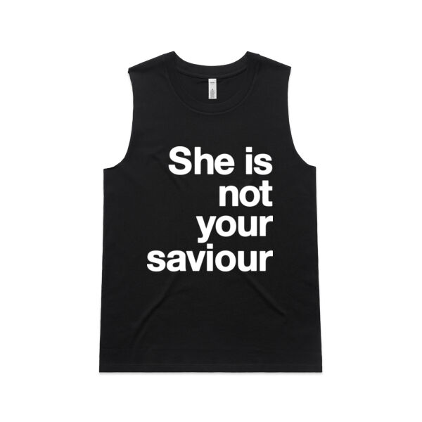 She is not your saviour - Womens Upside Tank Thumbnail