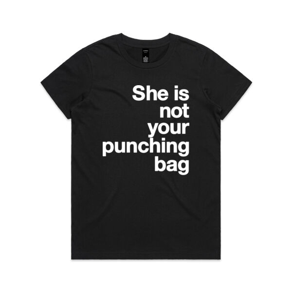 She is not your punching bag - Womens Maple Tee Thumbnail