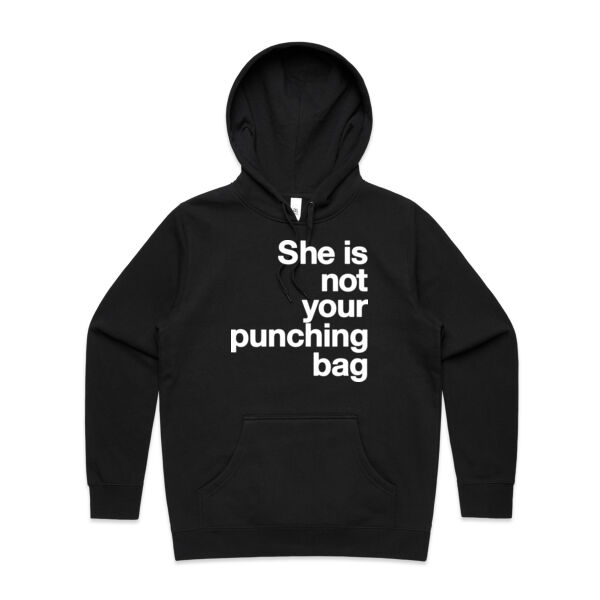 She is not your punching bag - Womens Stencil Hood Thumbnail