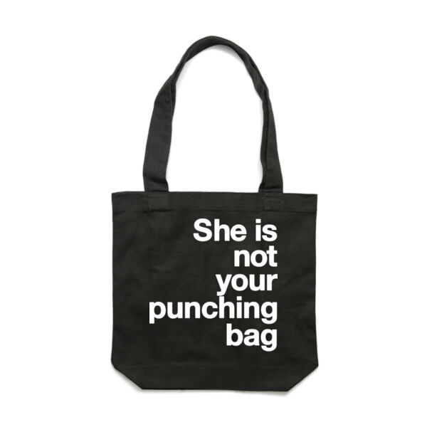She is not your punching bag - Carrie Tote Bag  Thumbnail
