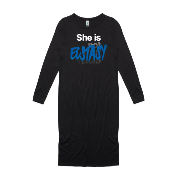 Ecstasy  - AS Colour Womens Mika Organic Long Sleeved Dress Thumbnail