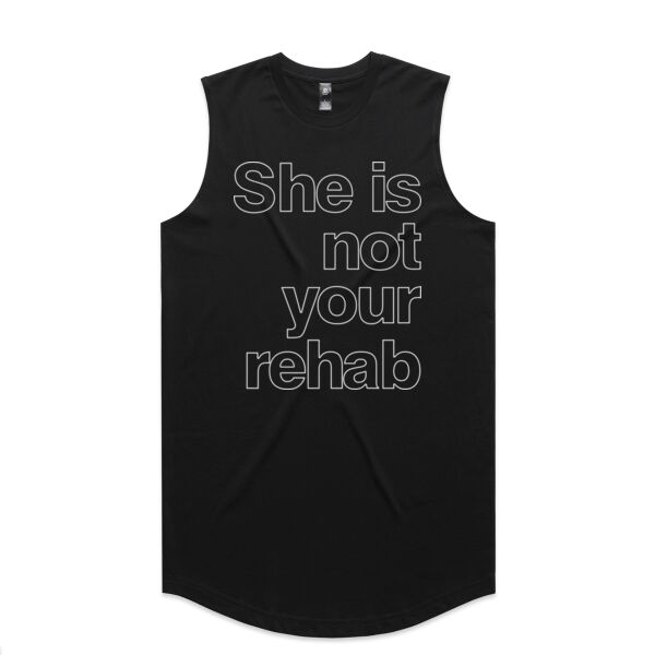 She is not your rehab outline - AS Colour Mens Staple Curve Tank Thumbnail
