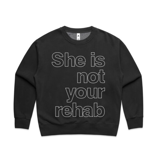 She is not your rehab outline - AS Colour Women's Faded Relax Crew Thumbnail