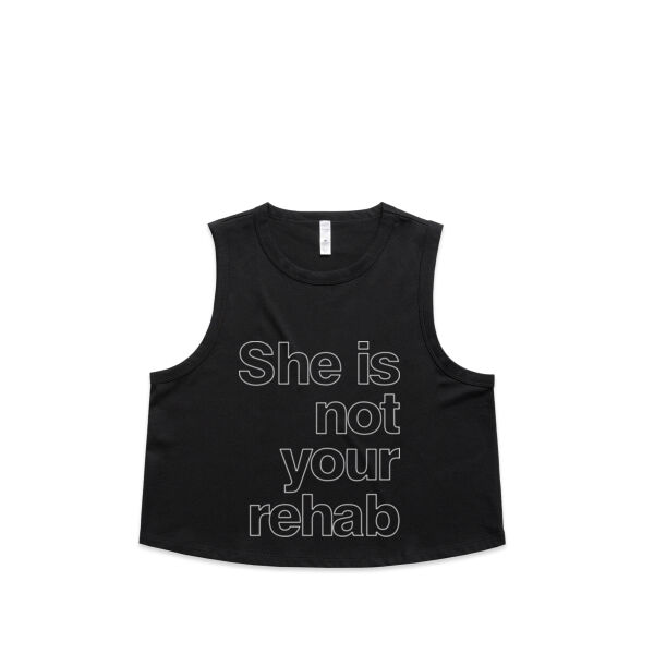 She is not your rehab outline - AS Colour Womens Martina Crop Tank Thumbnail