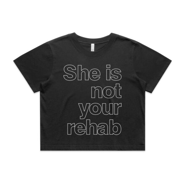 She is not your rehab outline - AS Colour Womens Heavy Faded Crop Tee Thumbnail