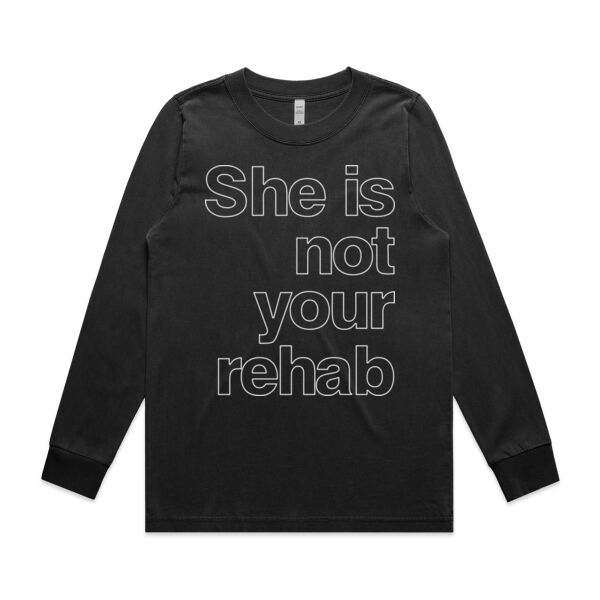 She is not your rehab outline - AS Colour Womens Heavy Faded Long Sleeved Tee Thumbnail